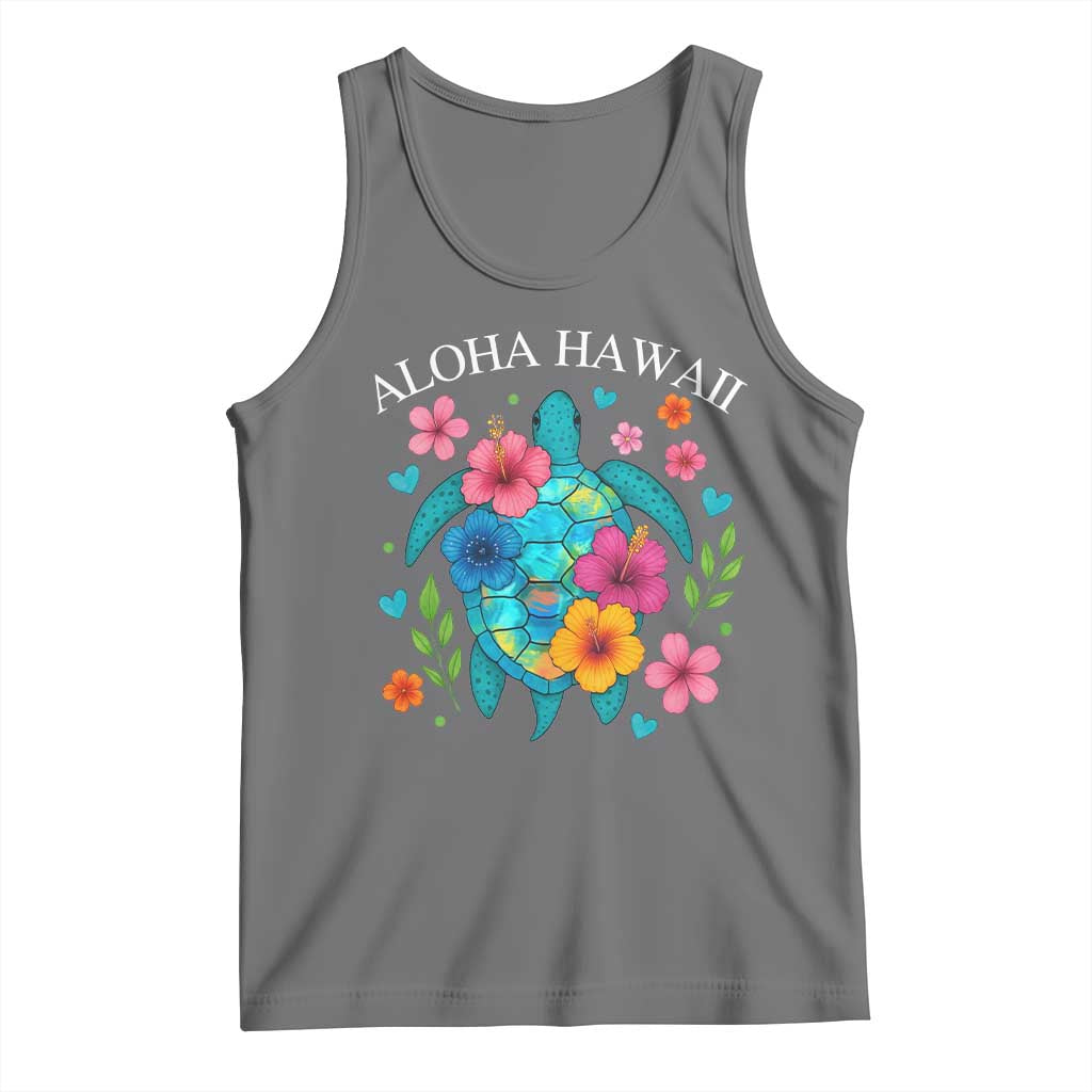 Aloha Hawaii Tank Top Sea Turtle Summer Hawaiian Island TS10 Black Heather Print Your Wear