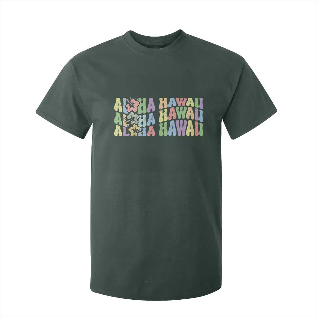 Aloha Hawaii T Shirt For Kid Flower Summer Hawaiian Island TS10 Dark Forest Green Print Your Wear