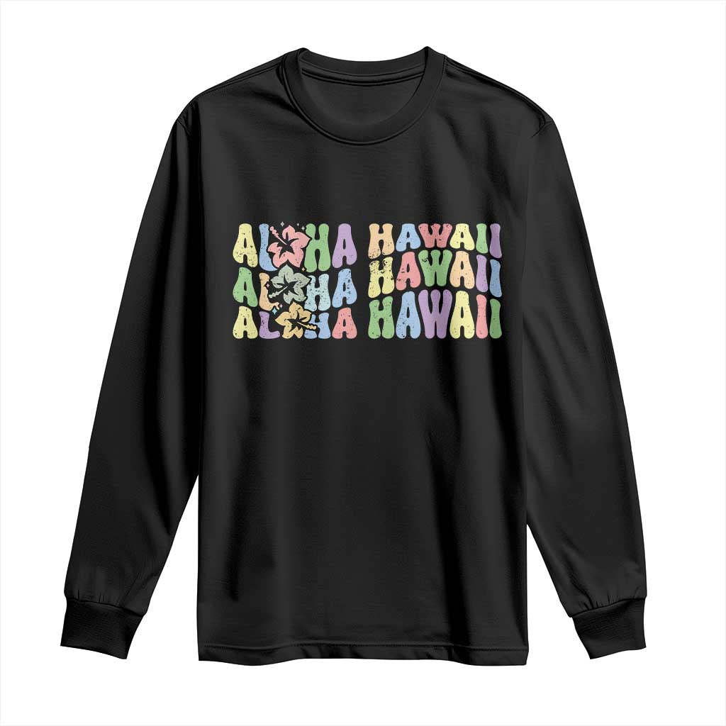 Aloha Hawaii Long Sleeve Shirt Flower Summer Hawaiian Island TS10 Black Print Your Wear