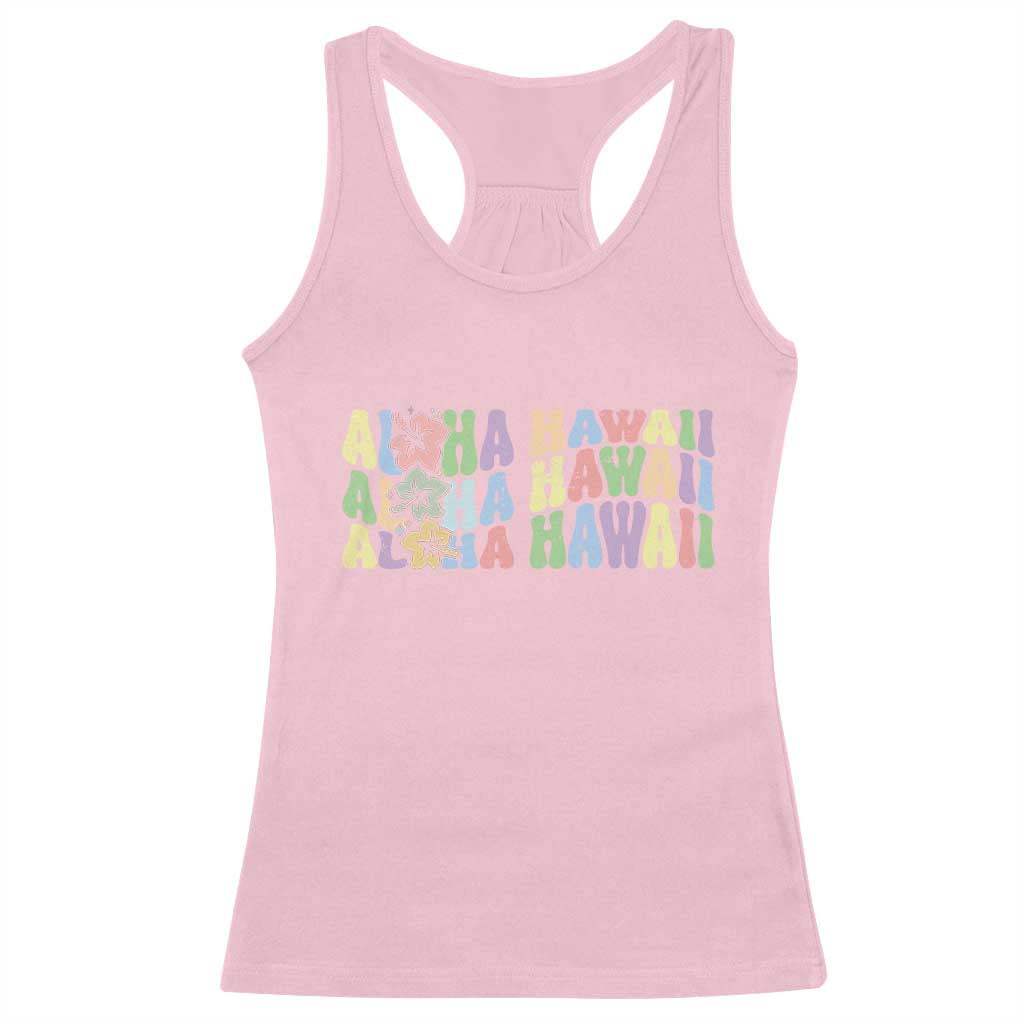 Aloha Hawaii Racerback Tank Top Flower Summer Hawaiian Island TS10 Light Pink Print Your Wear