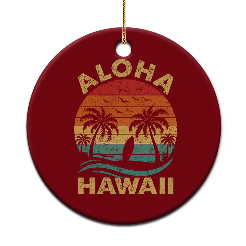 Aloha Hawaii Ceramic Ornament Retro Hawaiian Island Palm Beach Surfboard Surf TS10 1pc Red Print Your Wear