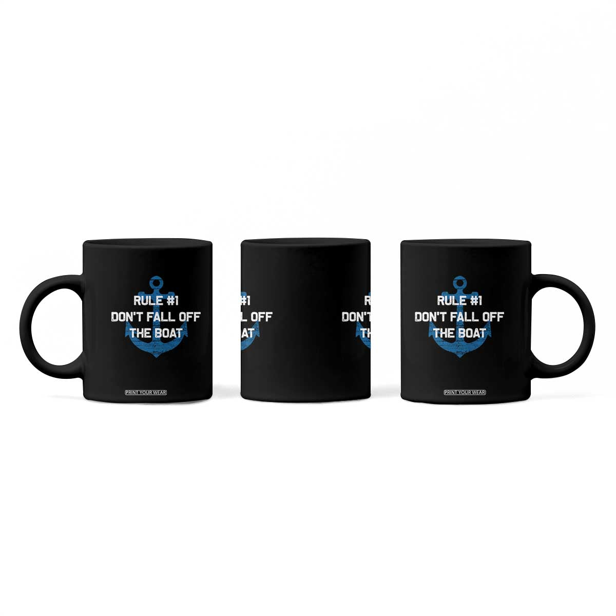 Funny Cruise Coffee Mug Rule #1 Dont Fall Off The Boat - Print Your Wear