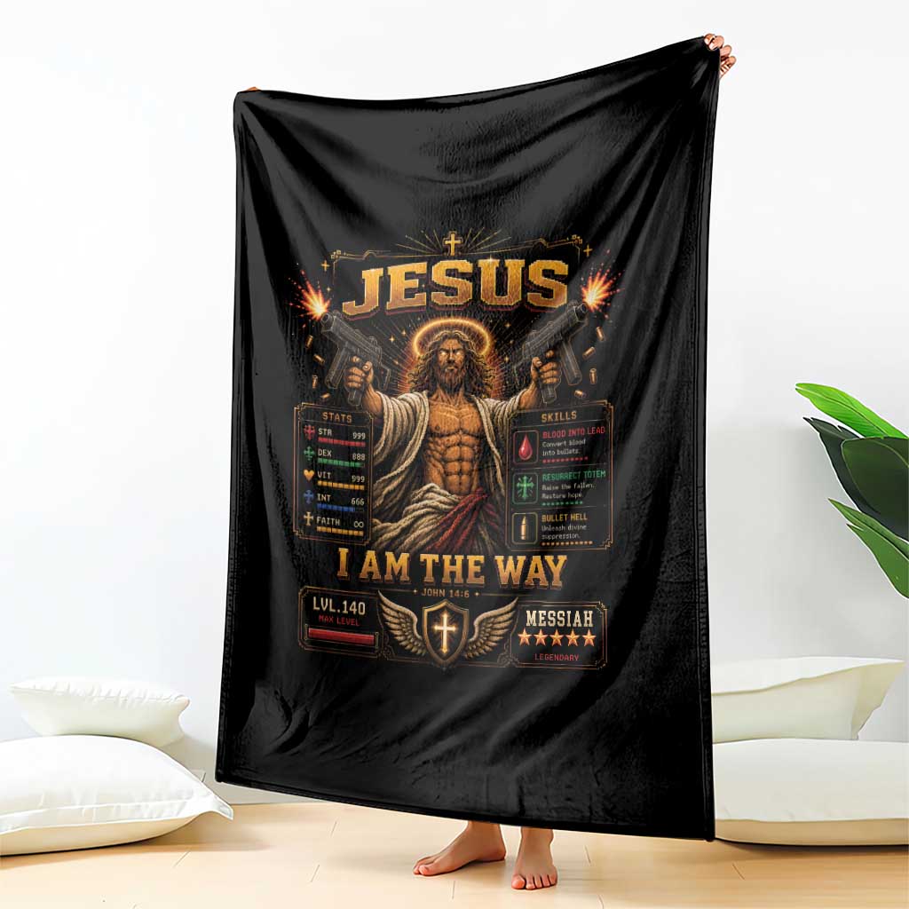 Jesus I Am the Way Character Stats RPG Books Throw Blanket TS10 Print Your Wear