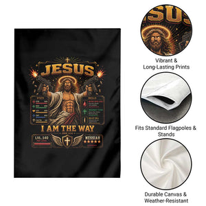 Jesus I Am the Way Character Stats RPG Books Garden Flag TS10 Print Your Wear