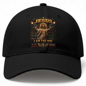 Jesus I Am the Way Character Stats RPG Books Baseball Cap TS10 Print Your Wear