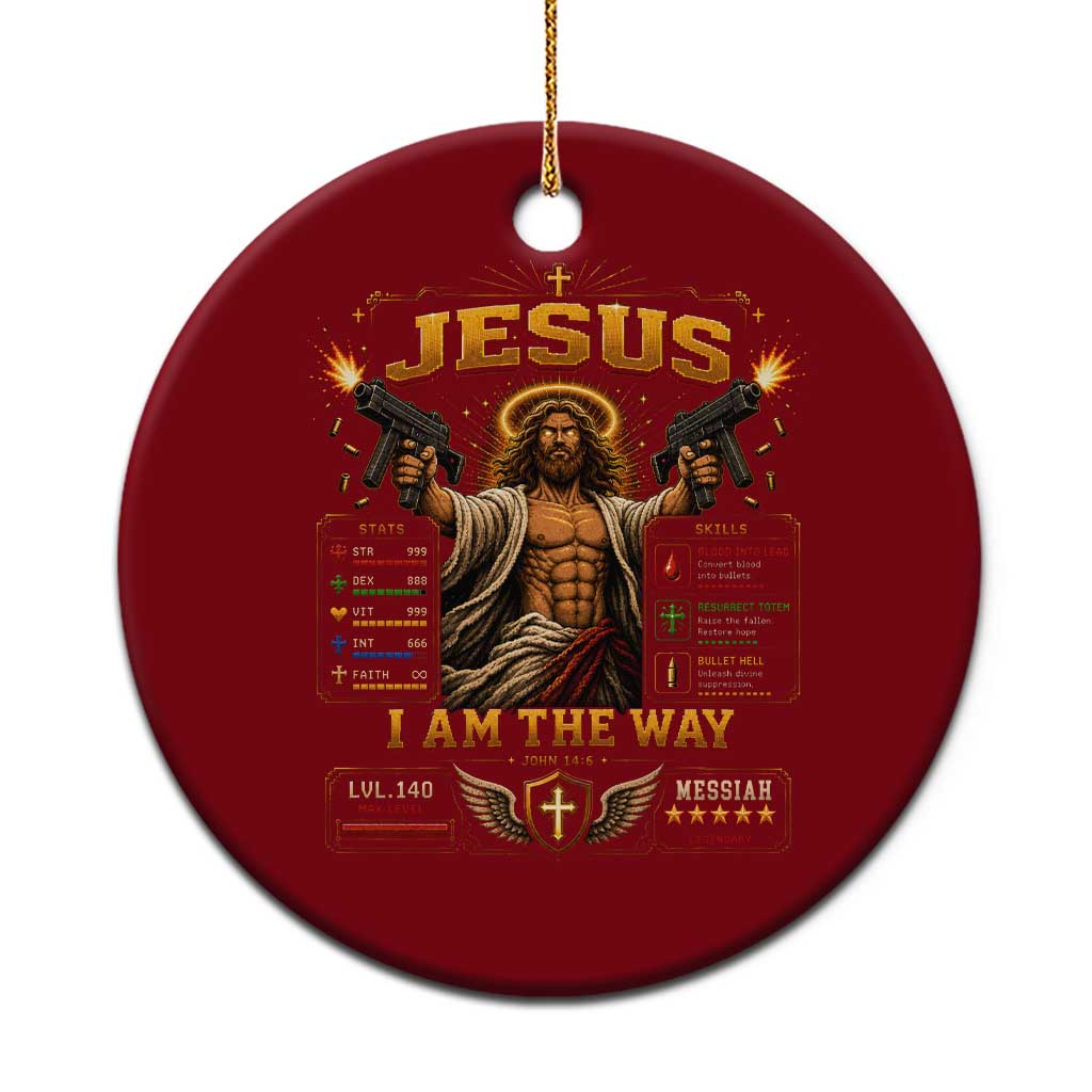 Jesus I Am the Way Character Stats RPG Books Ceramic Ornament TS10 1pc Red Print Your Wear
