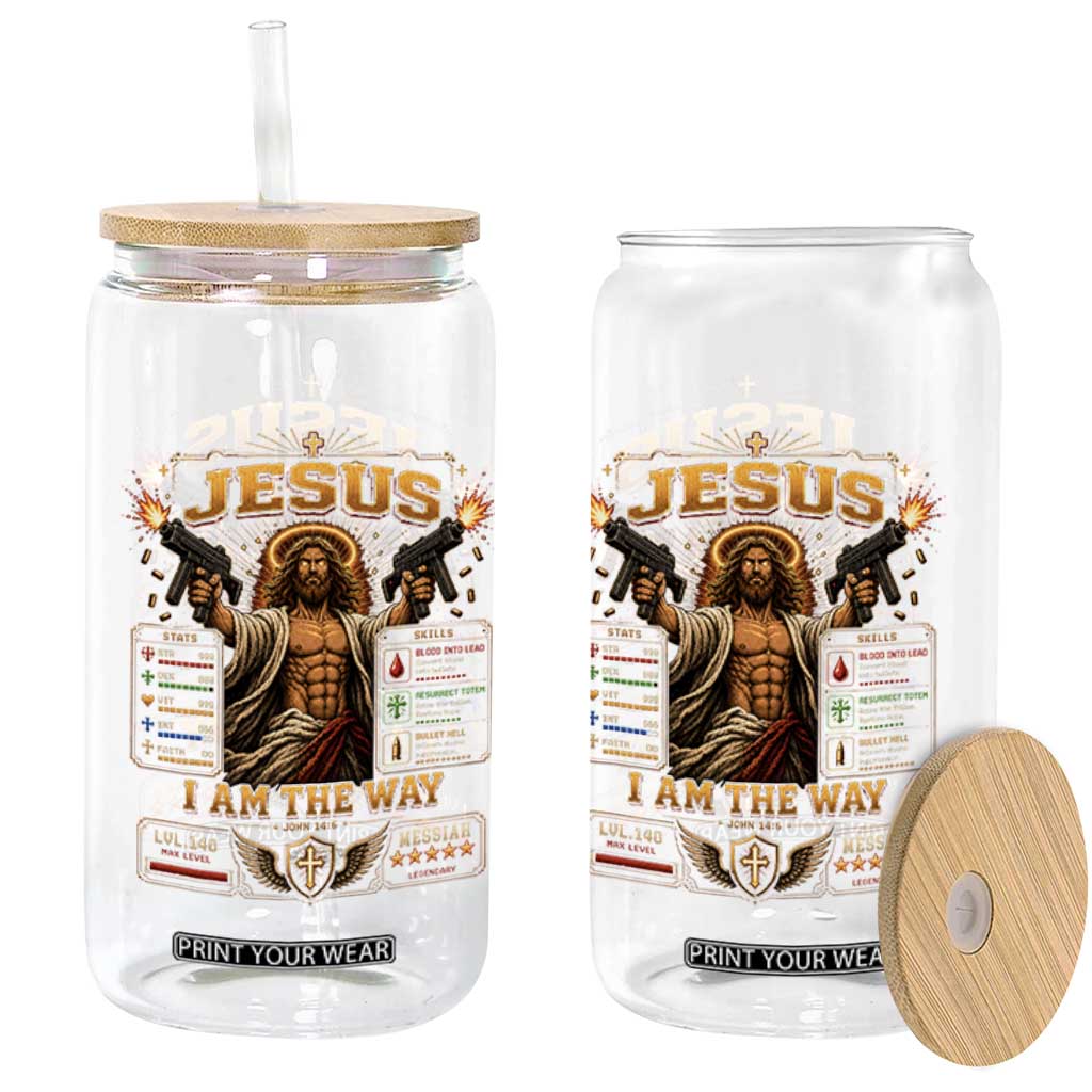 Jesus I Am the Way Character Stats RPG Books Glass Can TS10 Print Your Wear