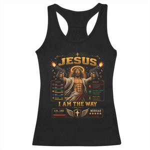 Jesus I Am the Way Character Stats RPG Books Racerback Tank Top TS10 Black Print Your Wear