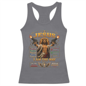 Jesus I Am the Way Character Stats RPG Books Racerback Tank Top TS10 Charcoal Print Your Wear