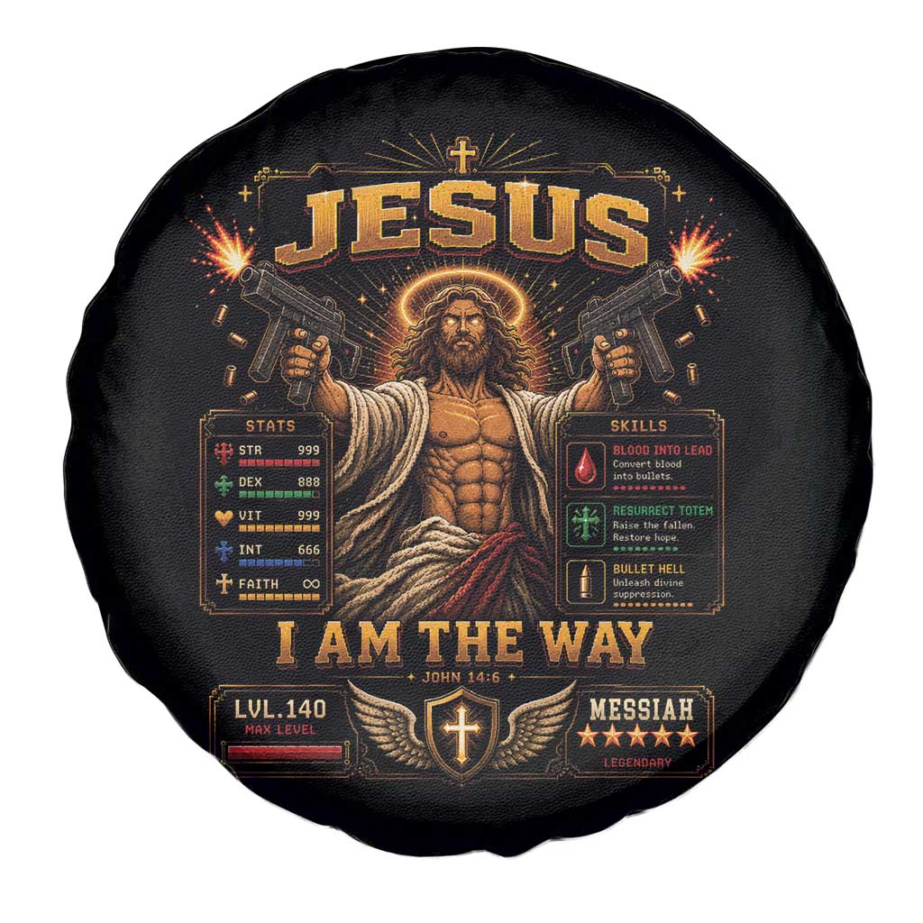 Jesus I Am the Way Character Stats RPG Books Spare Tire Cover TS10 Print Your Wear