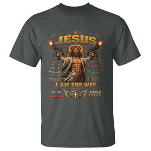 Jesus I Am the Way Character Stats RPG Books T Shirt TS10 Dark Heather Print Your Wear