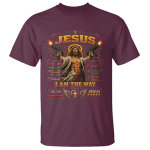 Jesus I Am the Way Character Stats RPG Books T Shirt TS10 Maroon Print Your Wear