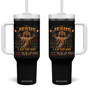 Jesus I Am the Way Character Stats RPG Books Tumbler With Handle TS10 One Size: 40 oz Black Print Your Wear