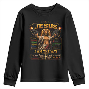 Jesus I Am the Way Character Stats RPG Books Youth Sweatshirt TS10 Black Print Your Wear
