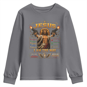 Jesus I Am the Way Character Stats RPG Books Youth Sweatshirt TS10 Charcoal Print Your Wear