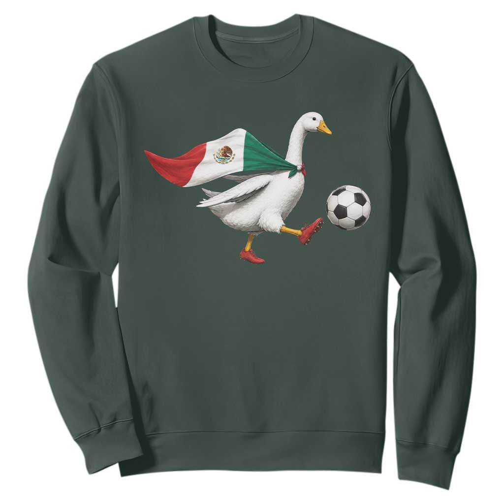 Mexico Soccer Goose Sweatshirt Mexico Futbol Fan TS10 Dark Forest Green Print Your Wear