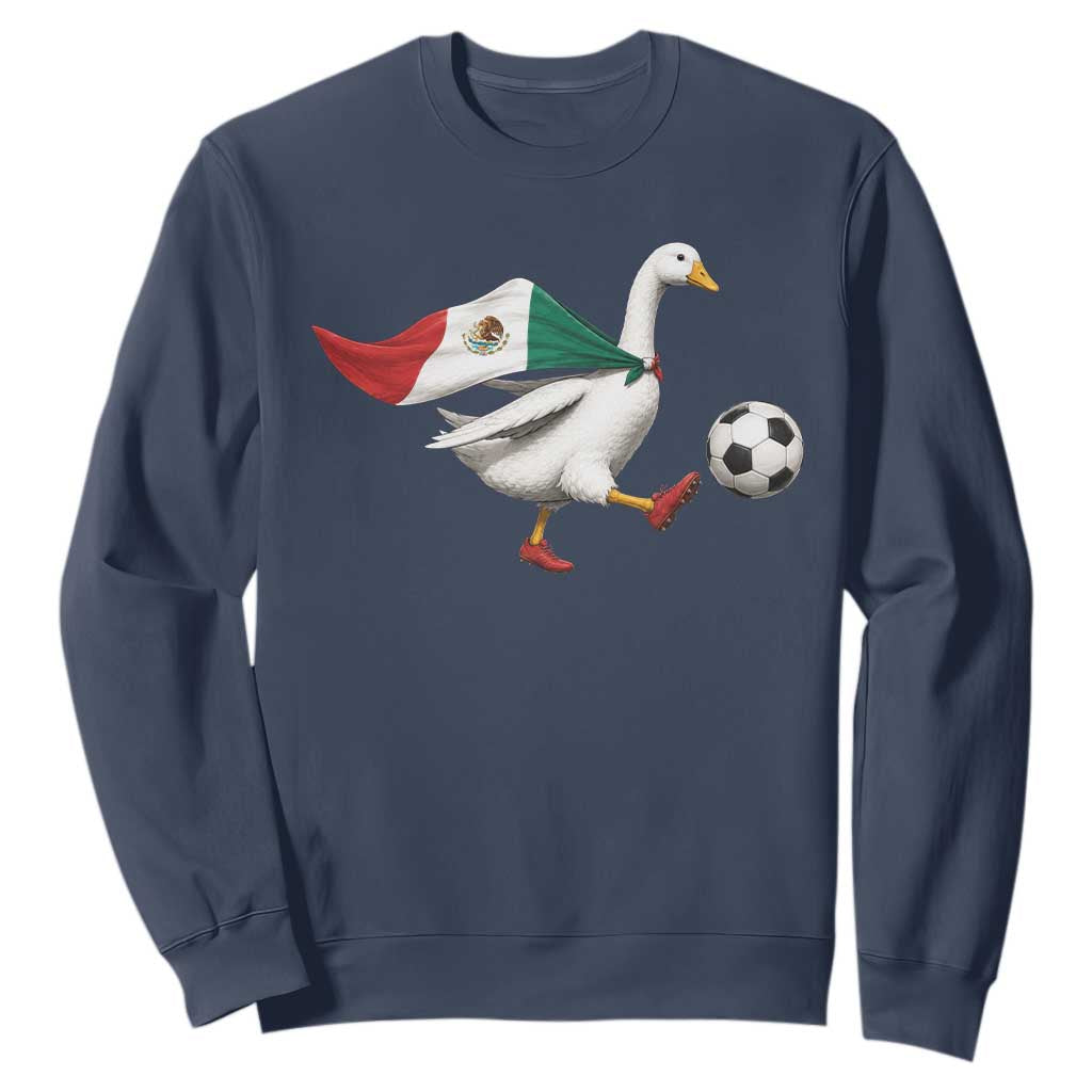 Mexico Soccer Goose Sweatshirt Mexico Futbol Fan TS10 Navy Print Your Wear