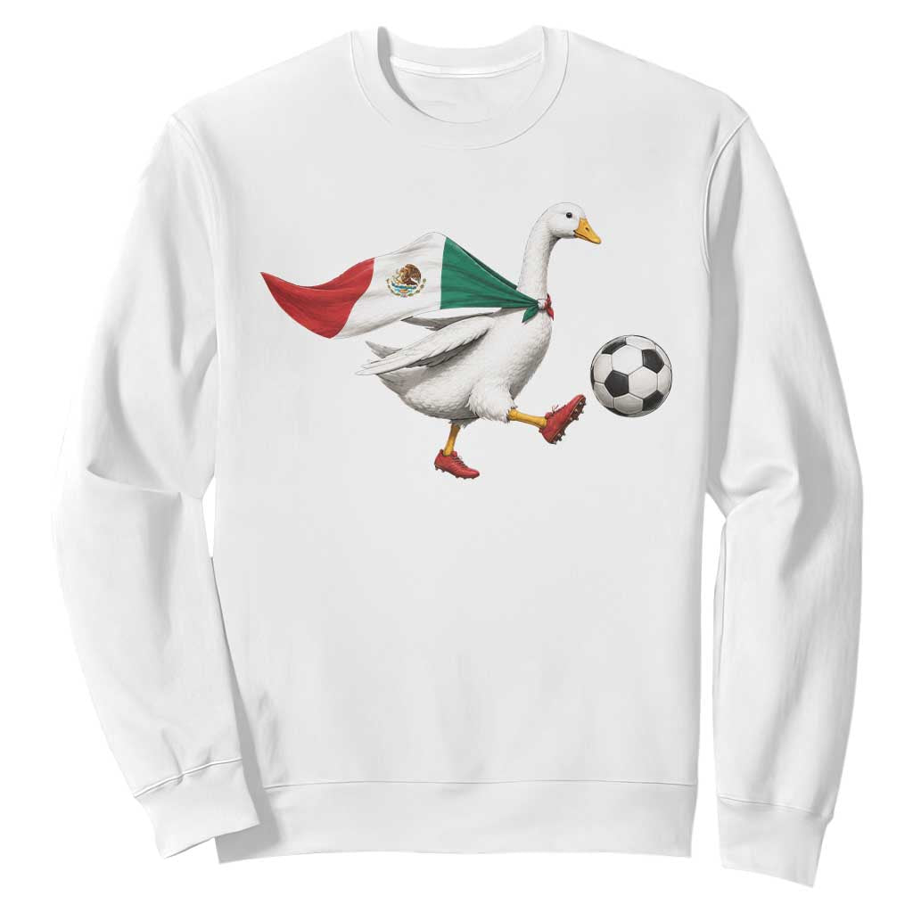 Mexico Soccer Goose Sweatshirt Mexico Futbol Fan TS10 White Print Your Wear