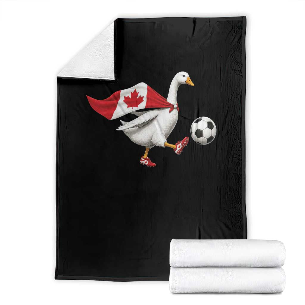 Canada Soccer Goose Throw Blanket Canadian Flag Patriotic Football Fan Graphic TS10 Black Print Your Wear
