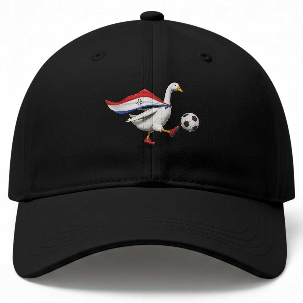 Funny Paraguay Soccer Baseball Cap Goose Wearing Paraguayan Flag Patriotic Football Fan Graphic TS10 Print Your Wear