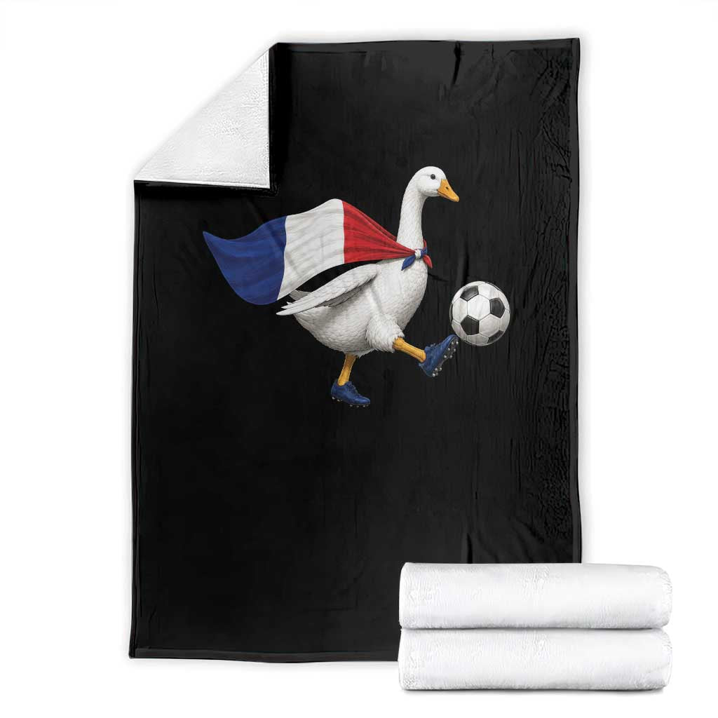 France Soccer Goose Throw Blanket French Flag Patriotic Football Fan Graphic TS10 Black Print Your Wear