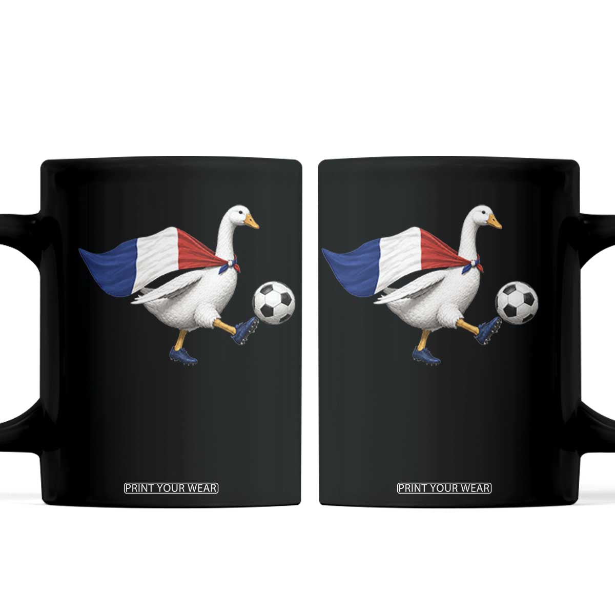 France Soccer Goose Coffee Mug French Flag Patriotic Football Fan Graphic TS10 Black Print Your Wear