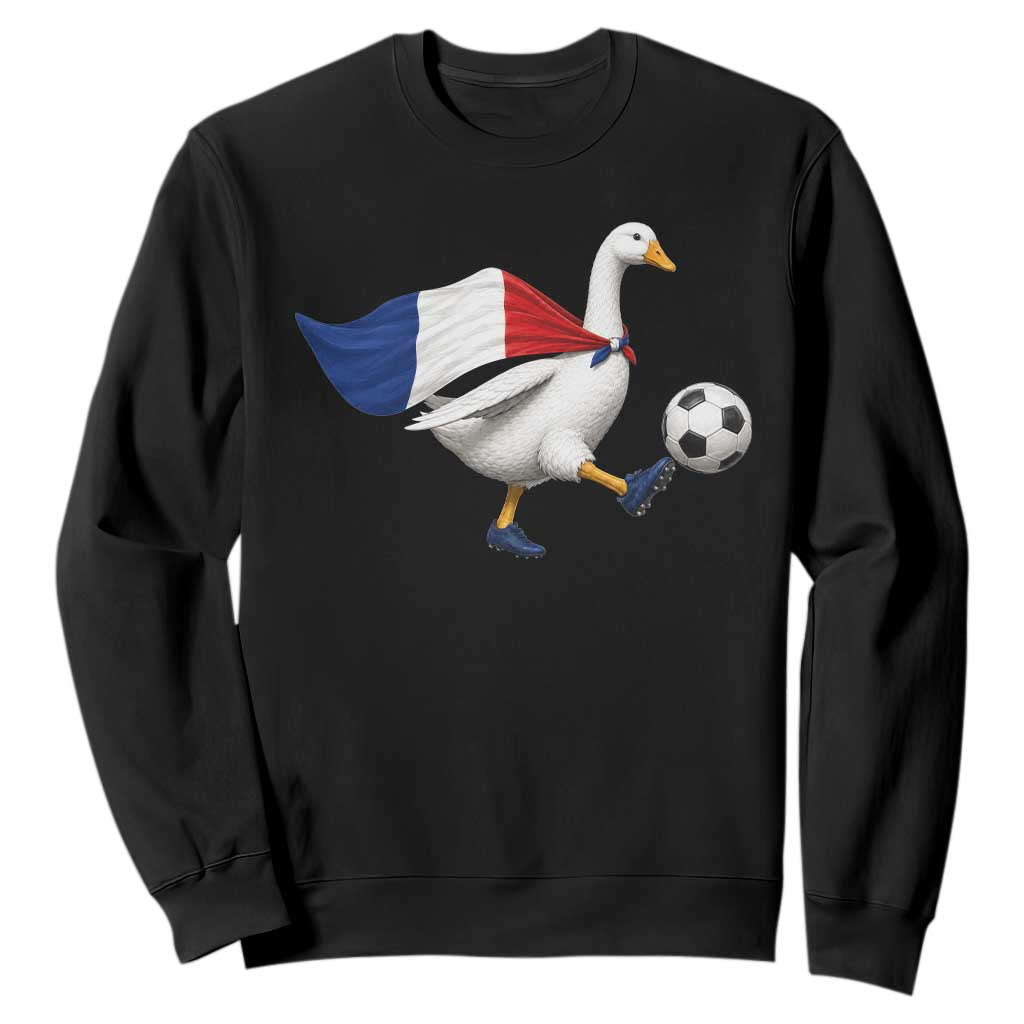 France Soccer Goose Sweatshirt French Flag Patriotic Football Fan Graphic TS10 Black Print Your Wear