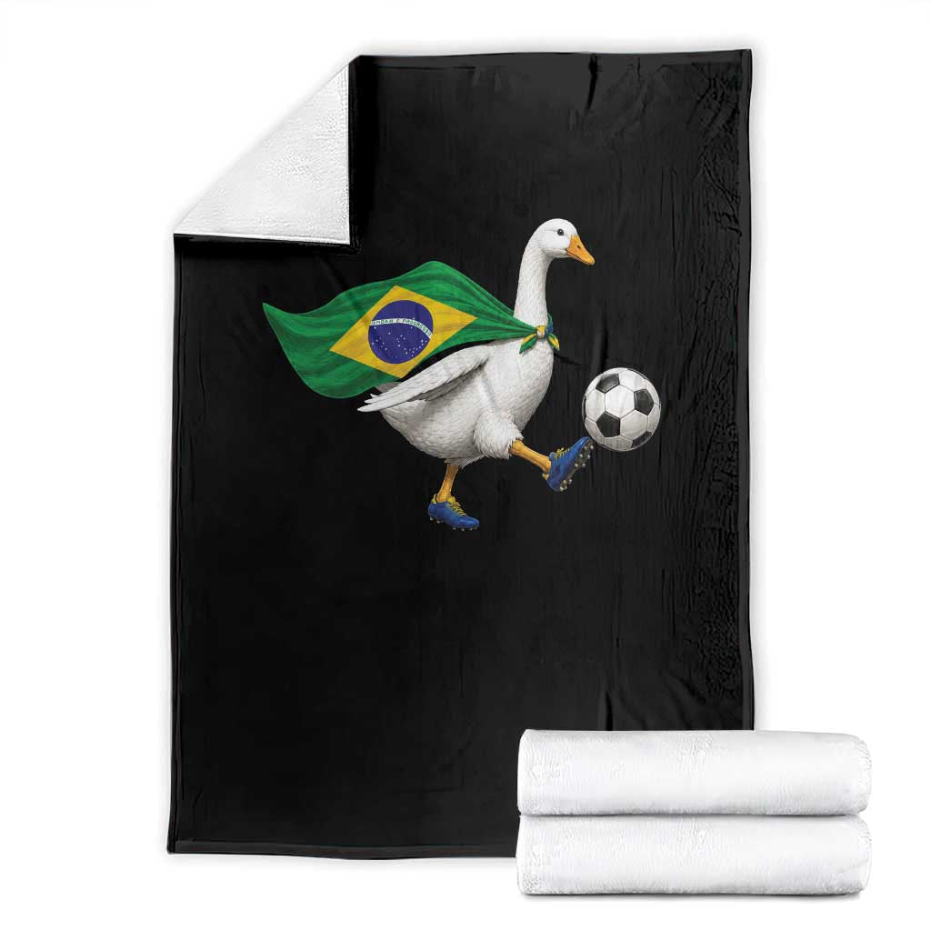 Brazil Soccer Goose Throw Blanket Brazilian Flag Patriotic Football Fan Graphic TS10 Black Print Your Wear