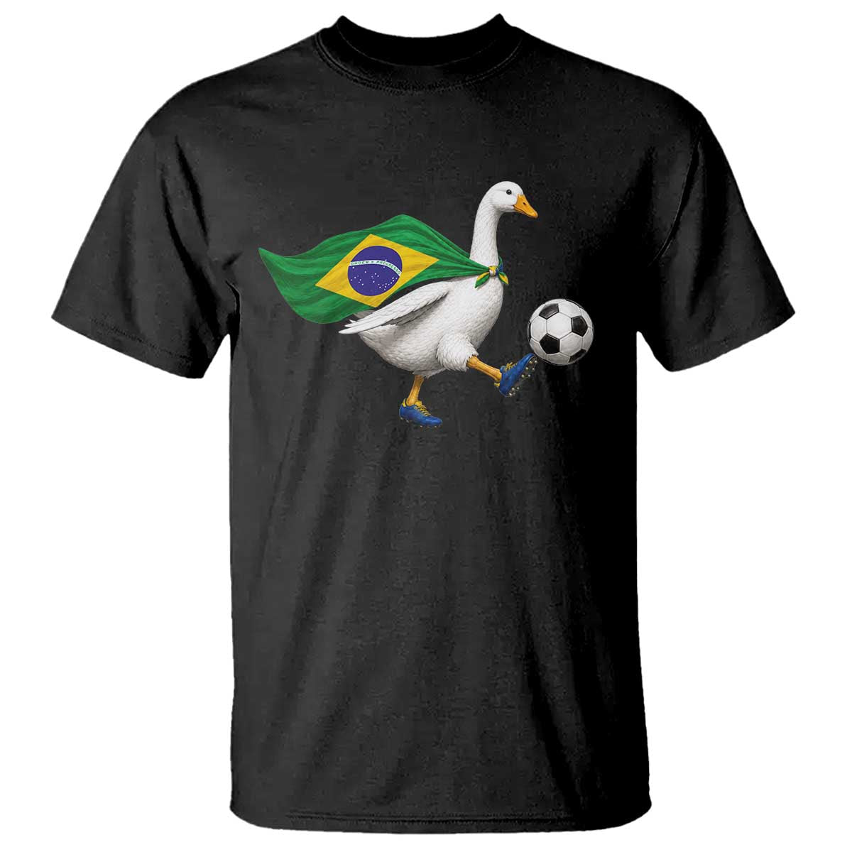 Brazil Soccer Goose T Shirt Brazilian Flag Patriotic Football Fan Graphic TS10 Black Print Your Wear