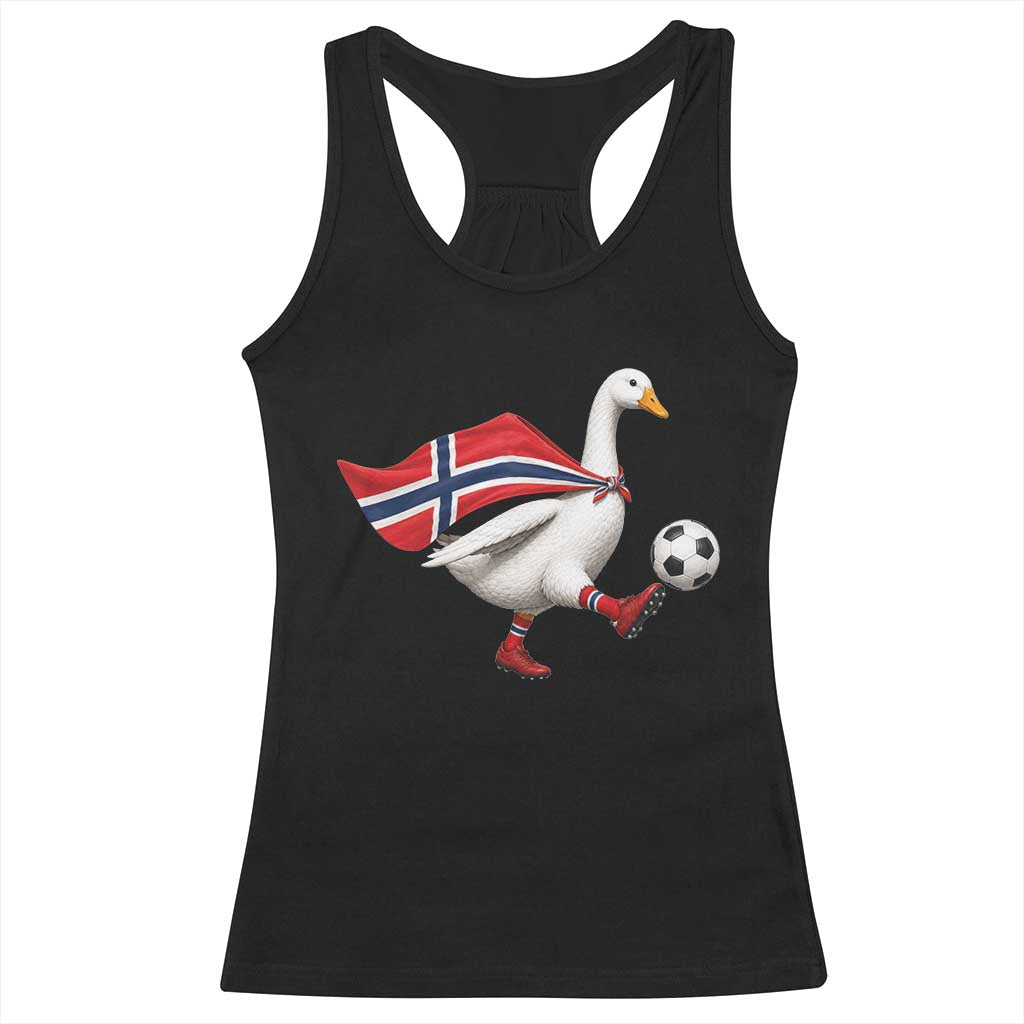 Norway Soccer Goose Racerback Tank Top Norwegian Flag Patriotic Football Fan Graphic TS10 Black Print Your Wear
