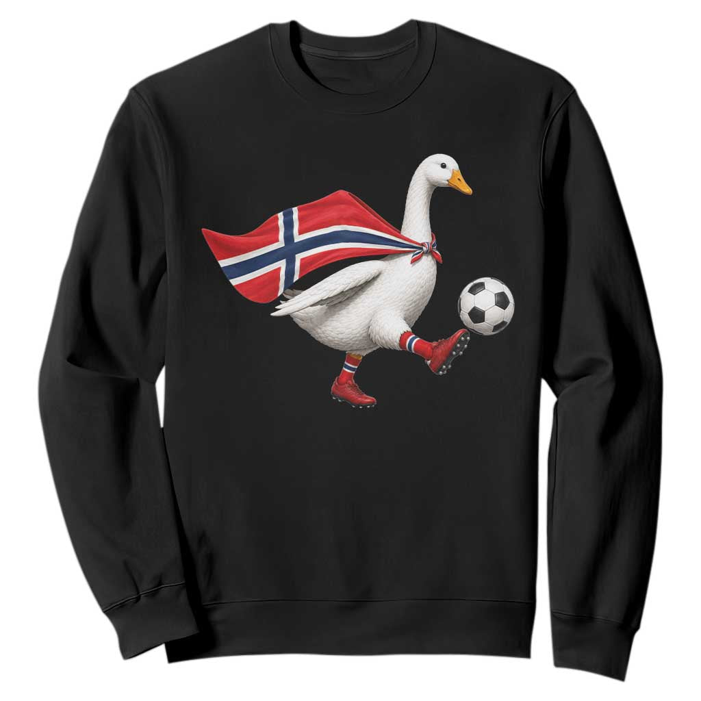Norway Soccer Goose Sweatshirt Norwegian Flag Patriotic Football Fan Graphic TS10 Black Print Your Wear