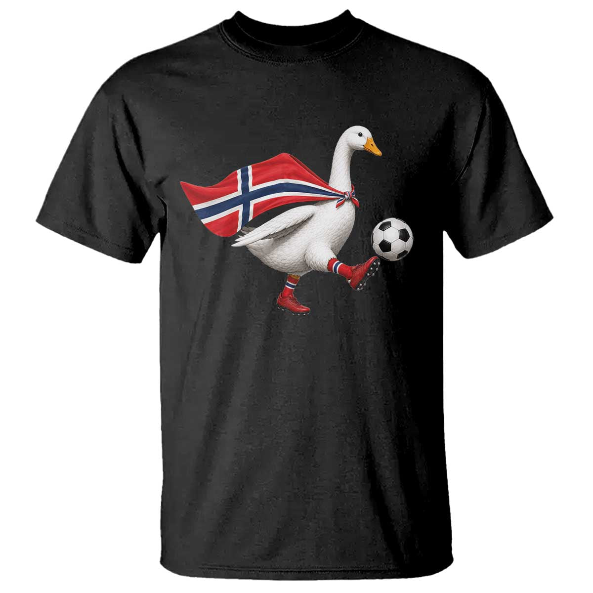 Norway Soccer Goose T Shirt Norwegian Flag Patriotic Football Fan Graphic TS10 Black Print Your Wear