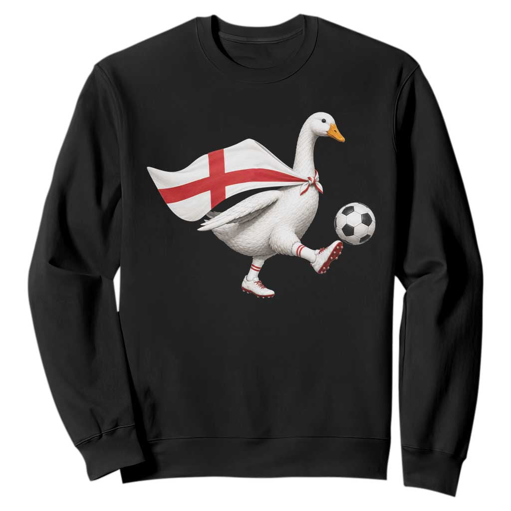 England Soccer Goose Sweatshirt Patriotic Football Fan Graphic England Flag TS10 Black Print Your Wear