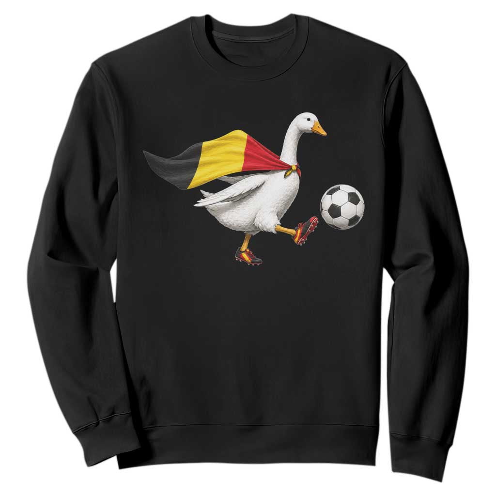 Belgium Soccer Goose Sweatshirt Belgian Flag Patriotic Football Fan Graphic TS10 Black Print Your Wear