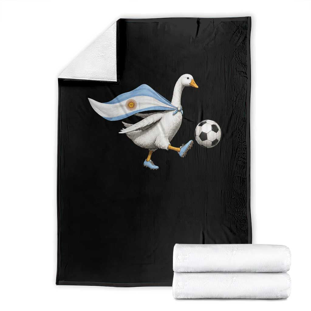 Argentina Soccer Goose Throw Blanket Argentine Flag Patriotic Football Fan Graphic TS10 Black Print Your Wear