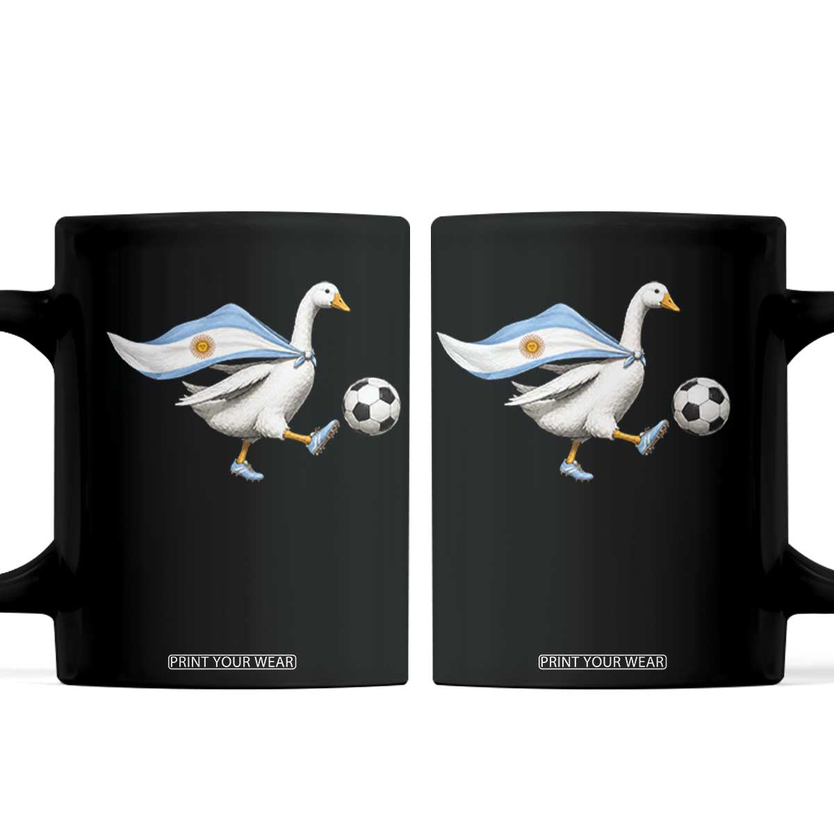 Argentina Soccer Goose Coffee Mug Argentine Flag Patriotic Football Fan Graphic TS10 Black Print Your Wear