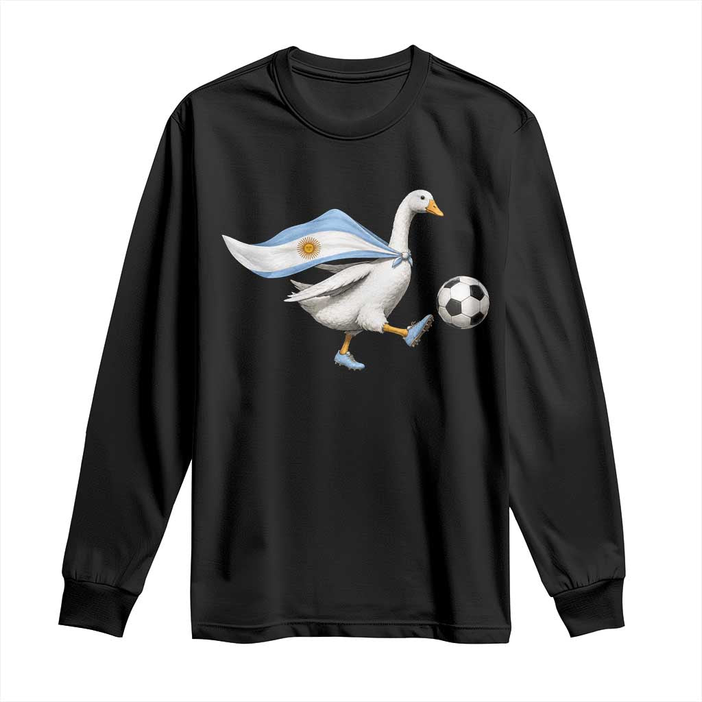 Argentina Soccer Goose Long Sleeve Shirt Argentine Flag Patriotic Football Fan Graphic TS10 Black Print Your Wear