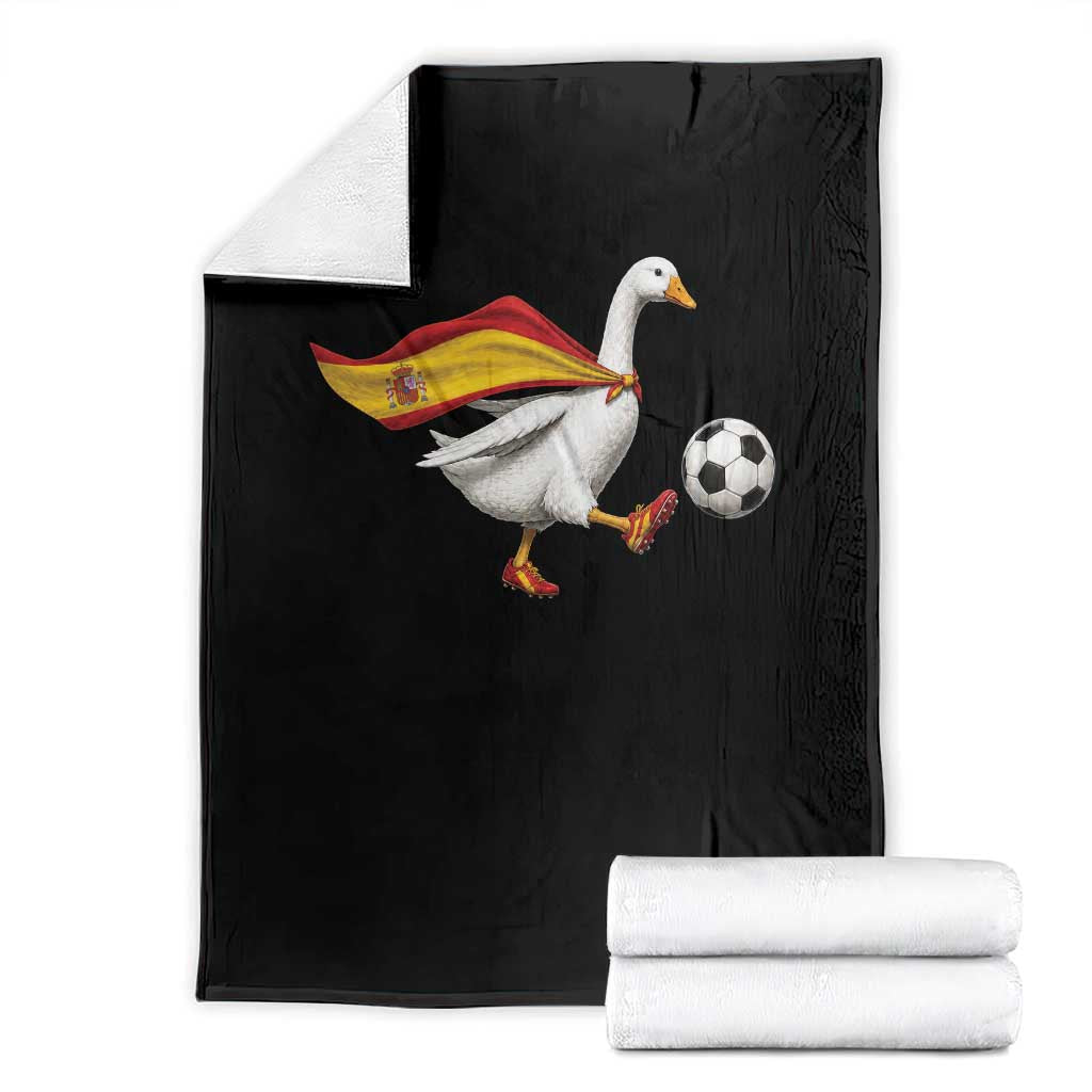 Spain Soccer Goose Throw Blanket Spanish Flag Patriotic Football Fan Graphic TS10 Black Print Your Wear