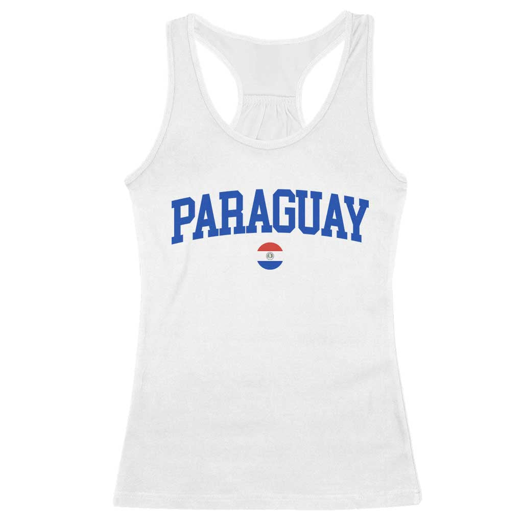 Paraguay Patriotic Flag Racerback Tank Top Soccer Fan Vintage Varsity Sports National Pride Graphic TS10 White Print Your Wear