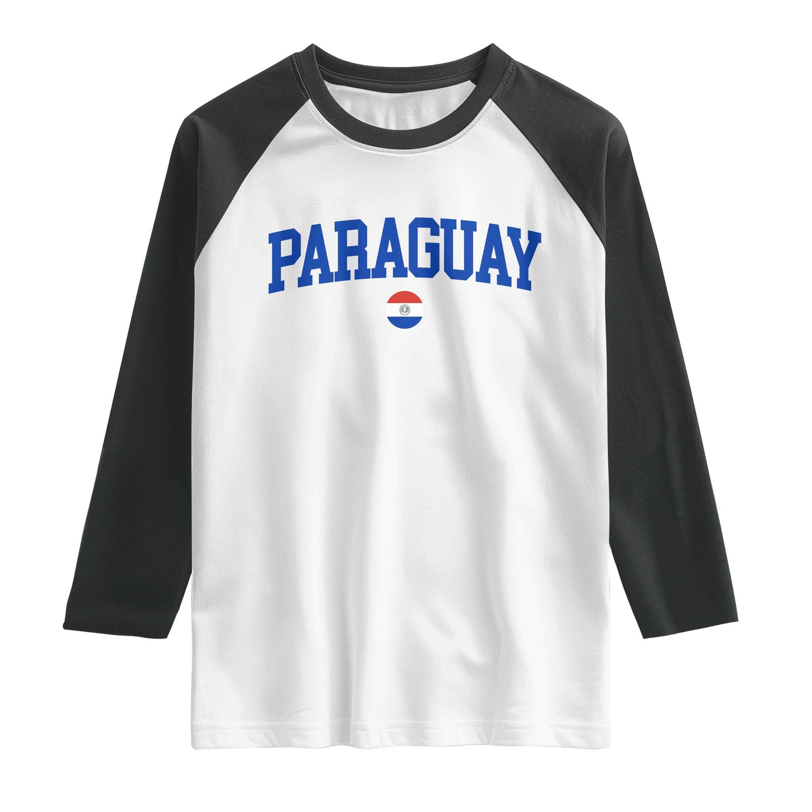 Paraguay Patriotic Flag Raglan Shirt Soccer Fan Vintage Varsity Sports National Pride Graphic TS10 White Black Print Your Wear
