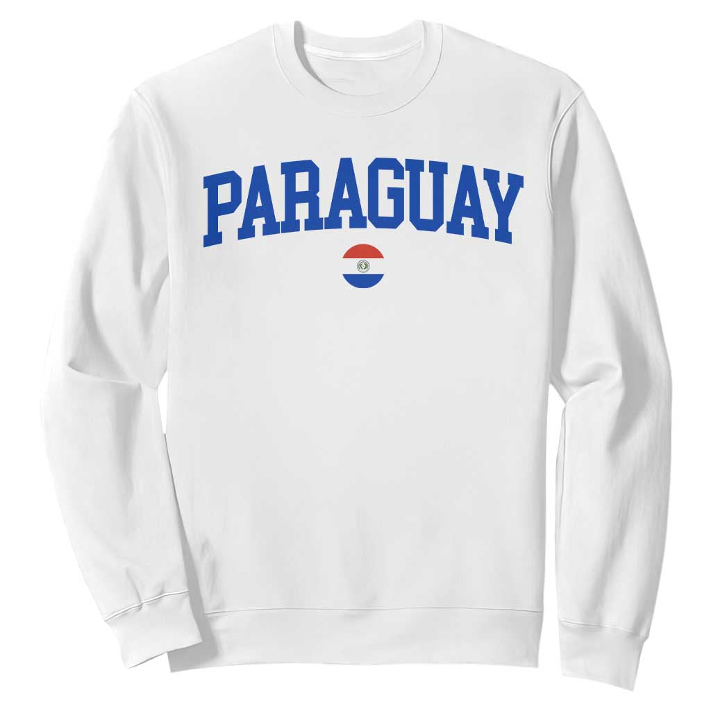 Paraguay Patriotic Flag Sweatshirt Soccer Fan Vintage Varsity Sports National Pride Graphic TS10 White Print Your Wear