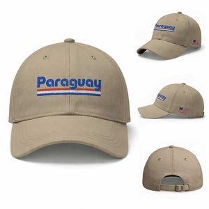 Vintage Paraguay Flag Baseball Cap Retro Stripe Patriotic Paraguayan Pride Graphic TS10 Baseball Cap Universal Fit Khaki Print Your Wear