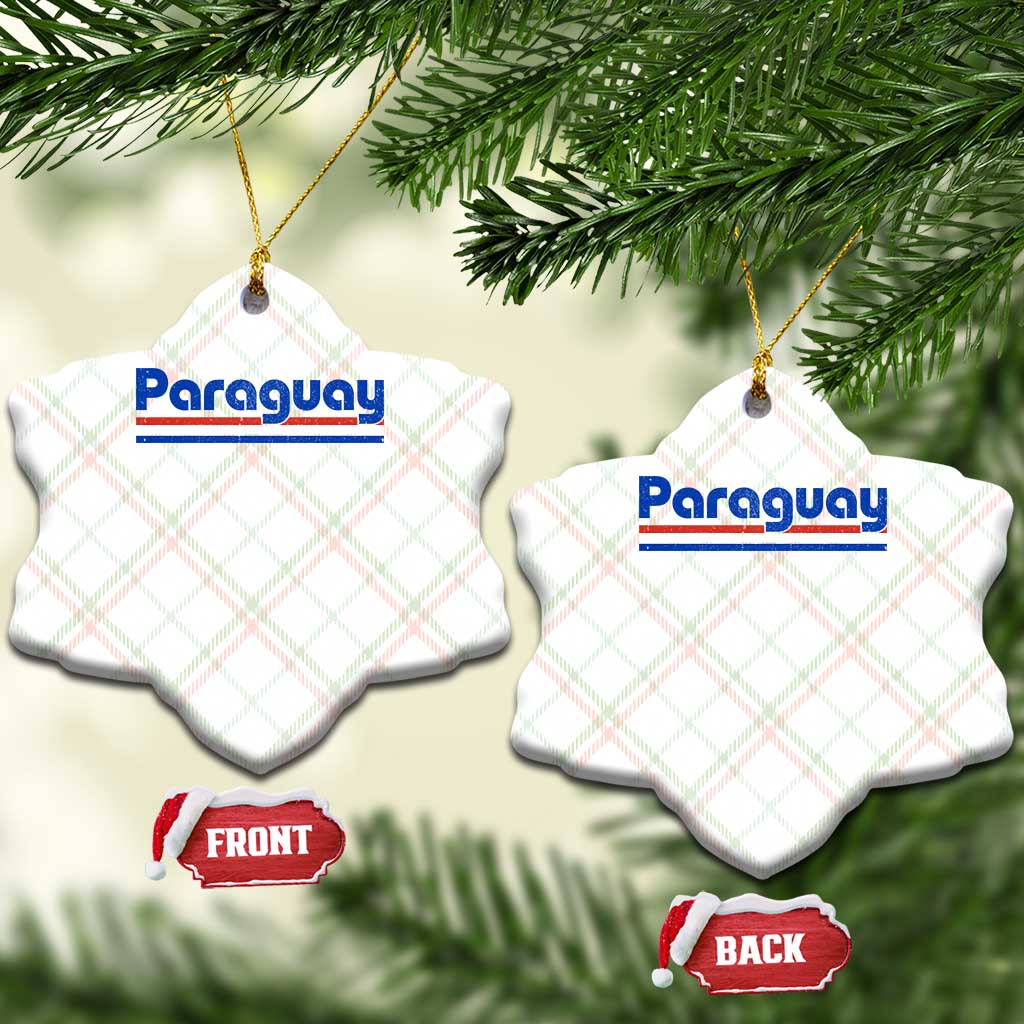 Vintage Paraguay Flag Ceramic Ornament Retro Stripe Patriotic Paraguayan Pride Graphic TS10 Print Your Wear