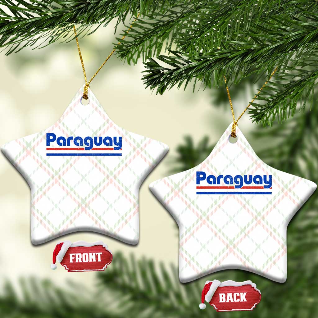 Vintage Paraguay Flag Ceramic Ornament Retro Stripe Patriotic Paraguayan Pride Graphic TS10 Print Your Wear