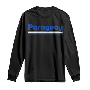 Vintage Paraguay Flag Long Sleeve Shirt Retro Stripe Patriotic Paraguayan Pride Graphic TS10 Black Print Your Wear