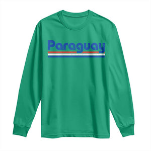 Vintage Paraguay Flag Long Sleeve Shirt Retro Stripe Patriotic Paraguayan Pride Graphic TS10 Irish Green Print Your Wear