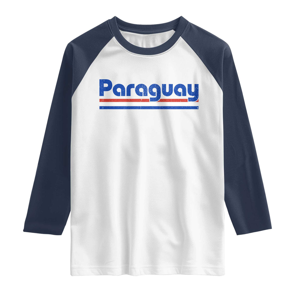 Vintage Paraguay Flag Raglan Shirt Retro Stripe Patriotic Paraguayan Pride Graphic TS10 White Navy Print Your Wear