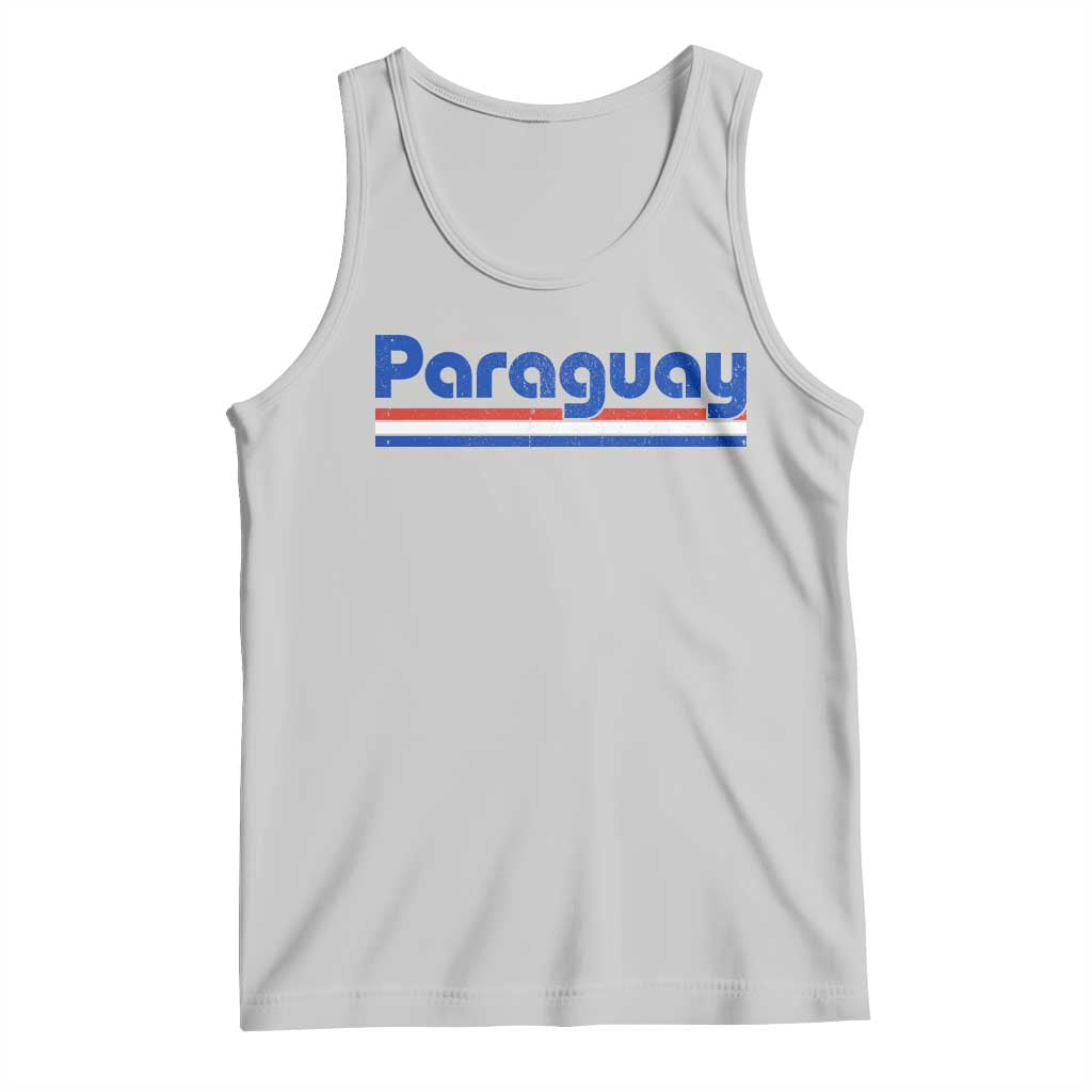 Vintage Paraguay Flag Tank Top Retro Stripe Patriotic Paraguayan Pride Graphic TS10 Ash Print Your Wear