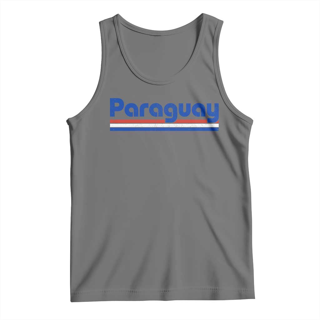 Vintage Paraguay Flag Tank Top Retro Stripe Patriotic Paraguayan Pride Graphic TS10 Black Heather Print Your Wear