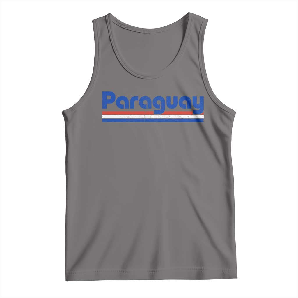 Vintage Paraguay Flag Tank Top Retro Stripe Patriotic Paraguayan Pride Graphic TS10 Deep Heather Print Your Wear